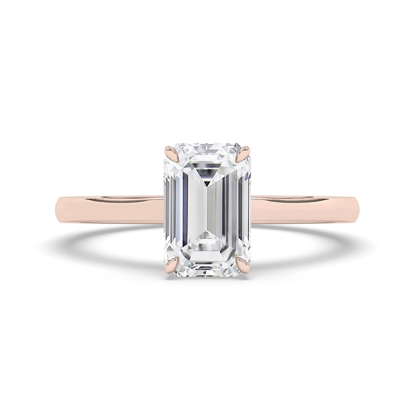 FR2963 Emerald Cut 0.50ct D VVS2 Rose Gold