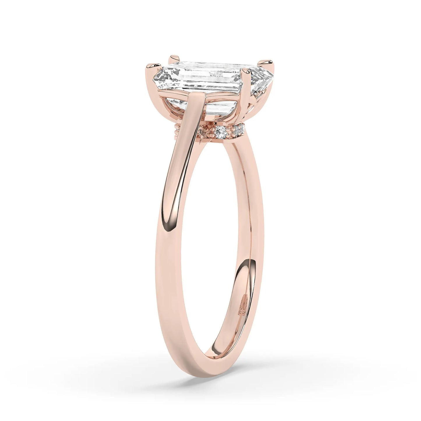 FR2963 Radiant Cut 0.50ct D VVS2 Rose Gold