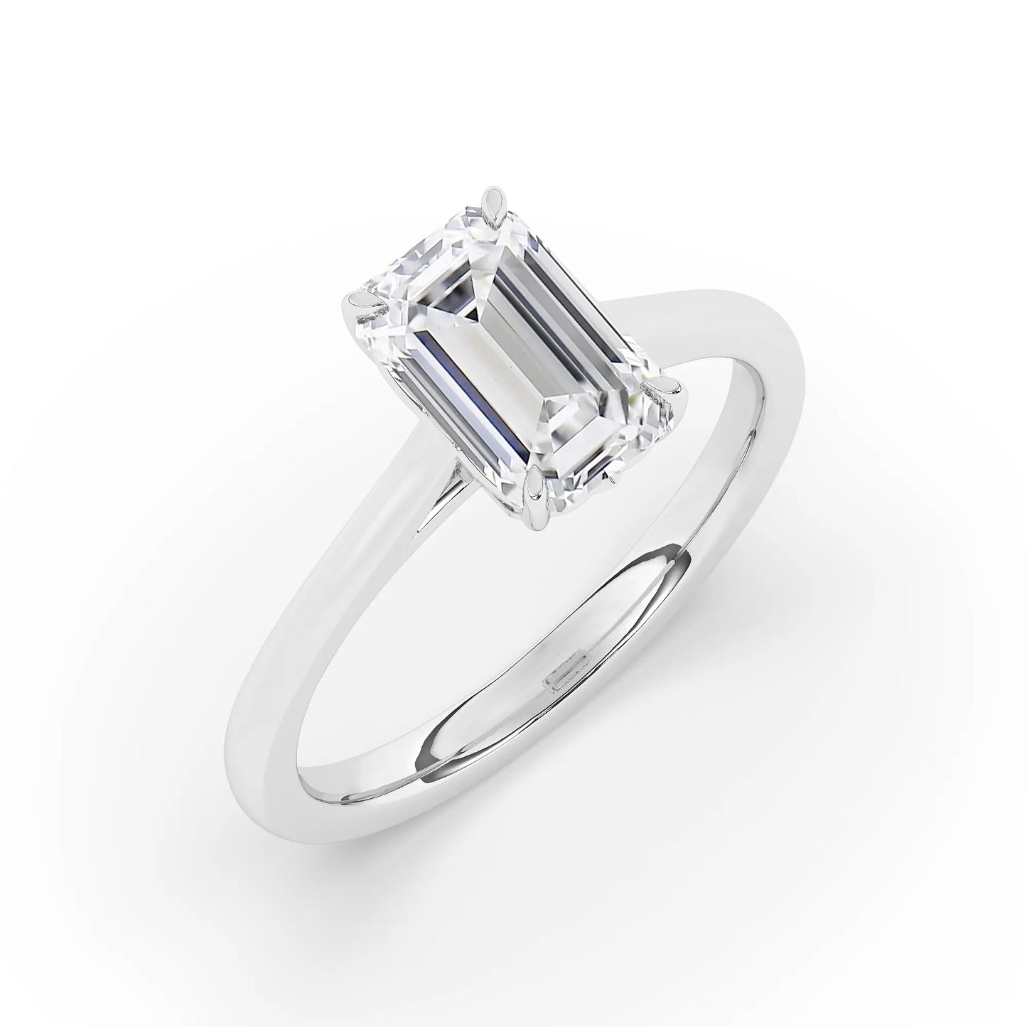 FR2963 Emerald Cut 0.50ct D VVS2 White Gold