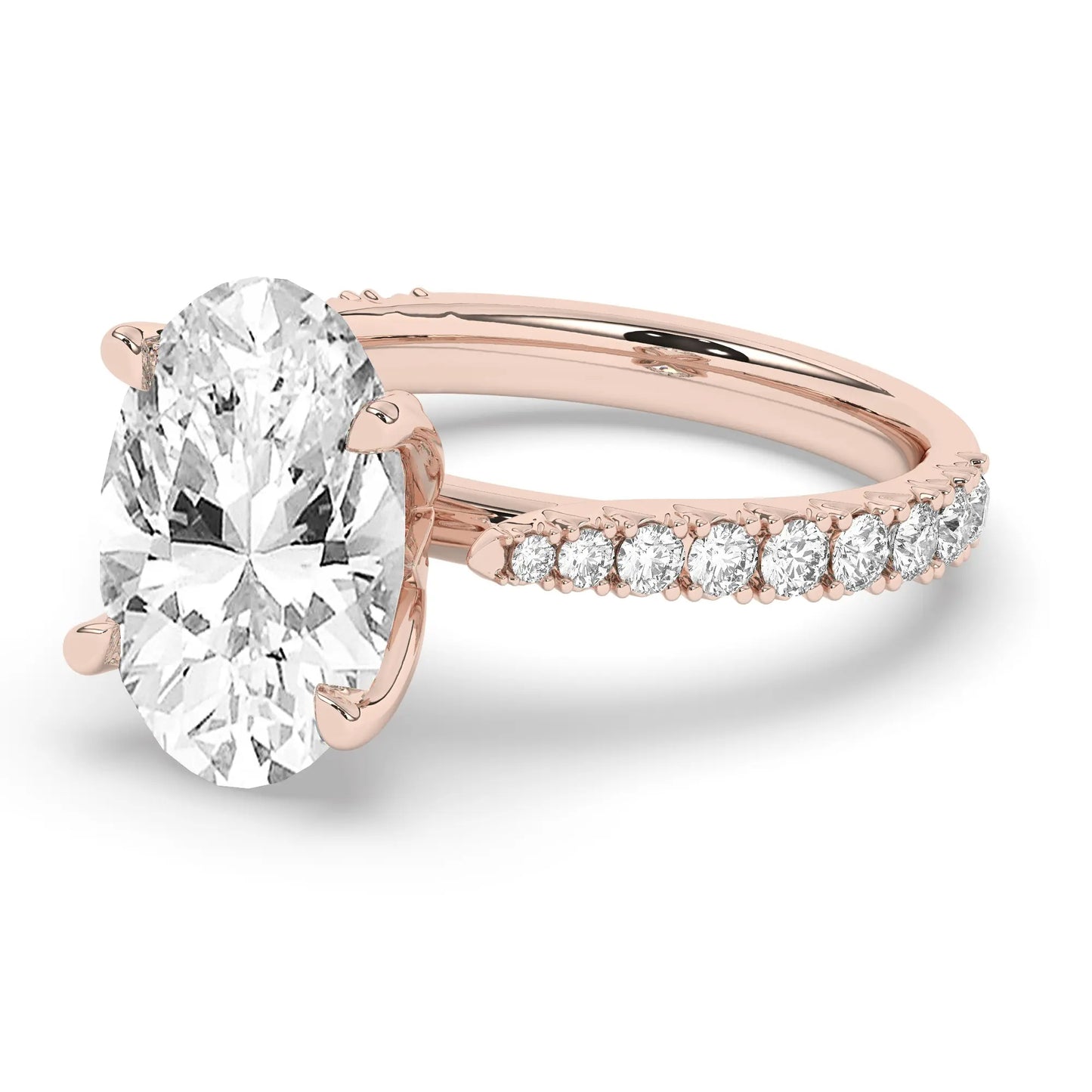 FR2976 Oval 0.50ct D VVS2 Rose Gold