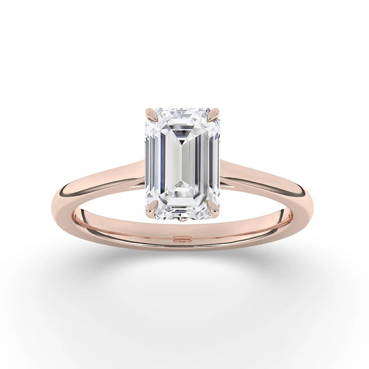 FR2963 Emerald Cut 0.50ct D VVS2 Rose Gold