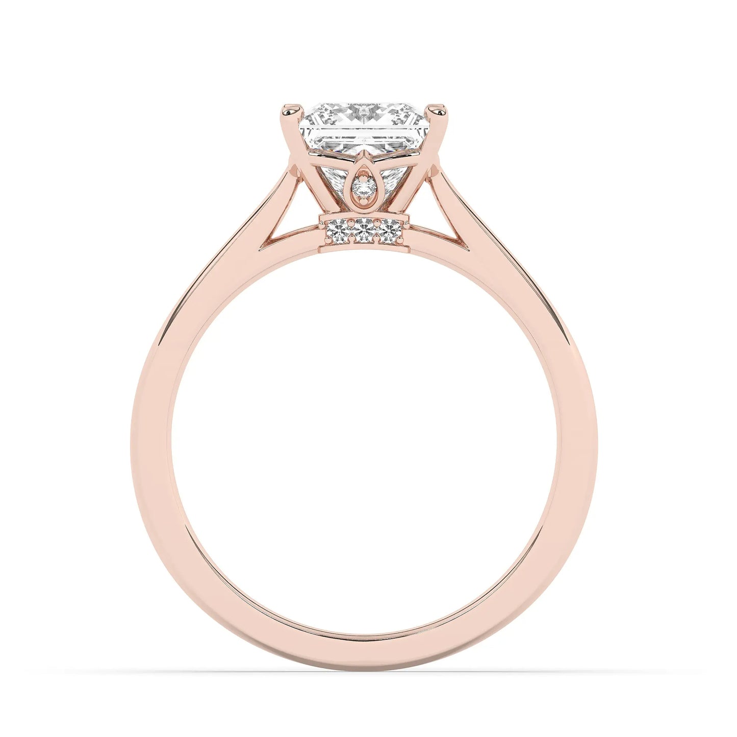 FR2963 Princess Cut 0.50ct D VVS2 Rose Gold