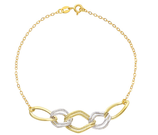 Bracelet- ELEMENTI Or jaune et Blanc