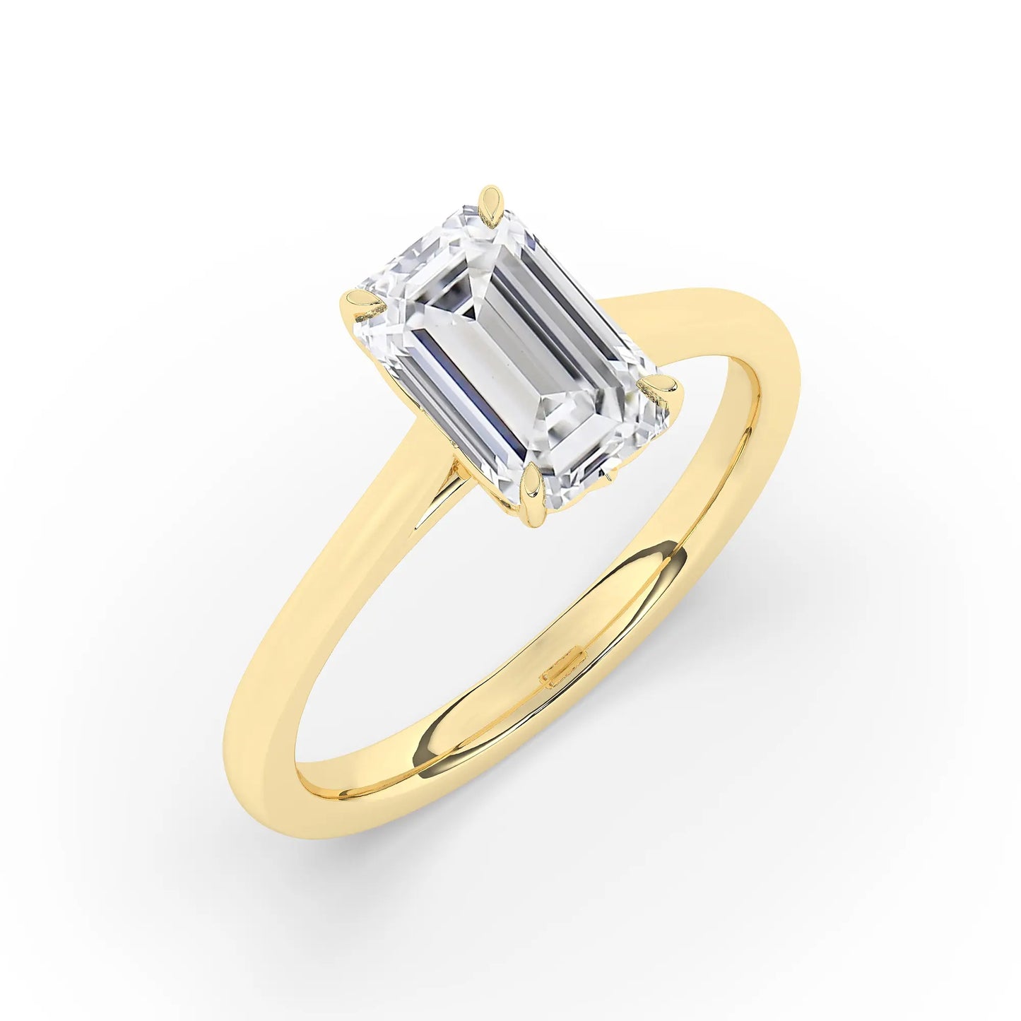 FR2963 Emerald Cut 0.50ct D VVS2 Yellow Gold