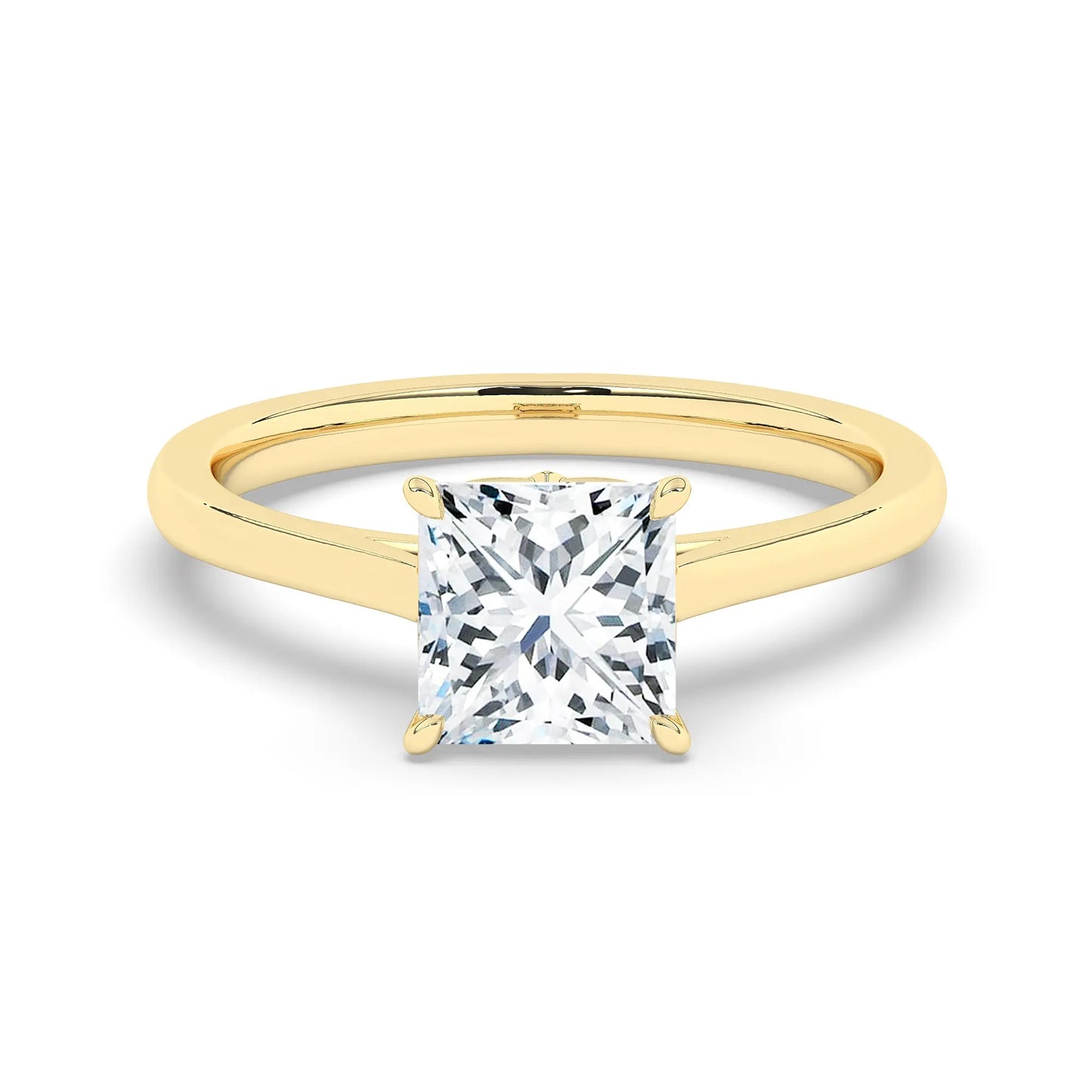 FR2963 Princess Cut 0.50ct D VVS2 Yellow Gold