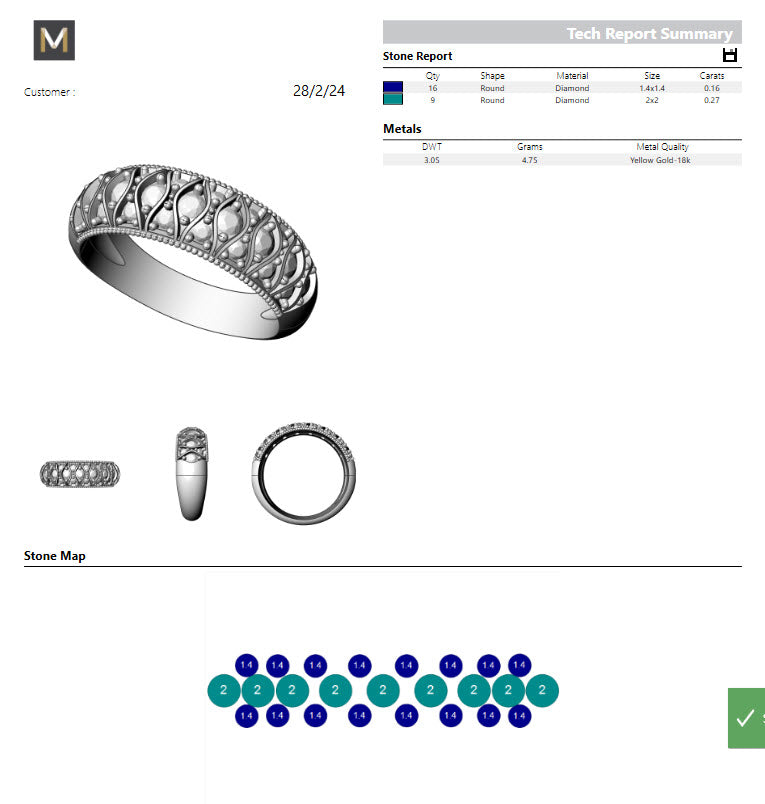 Lab Diamond Gold Band 0.44ct