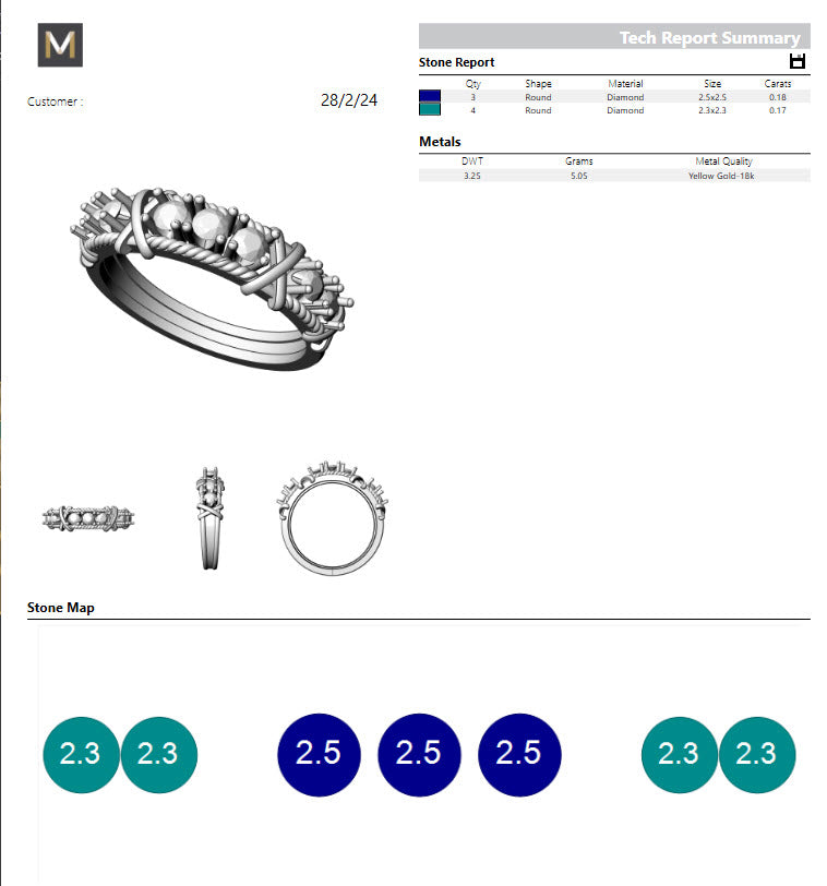 Lab Diamond "Rope" Gold Band 0.35ct