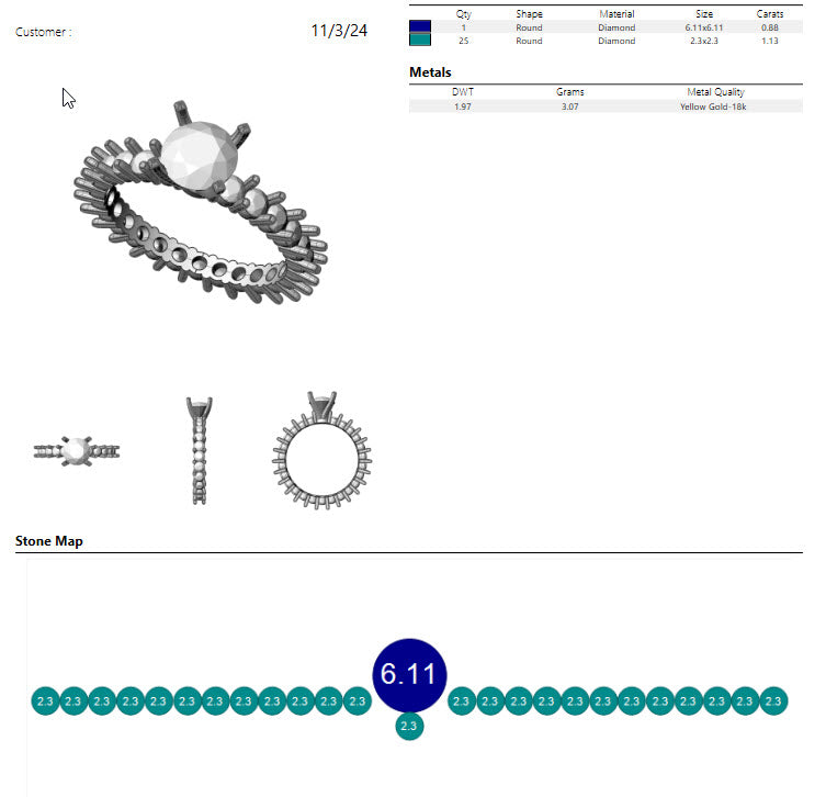 Alina - 4 Prongs Full Eternity 1ct D VS1 center Diamond