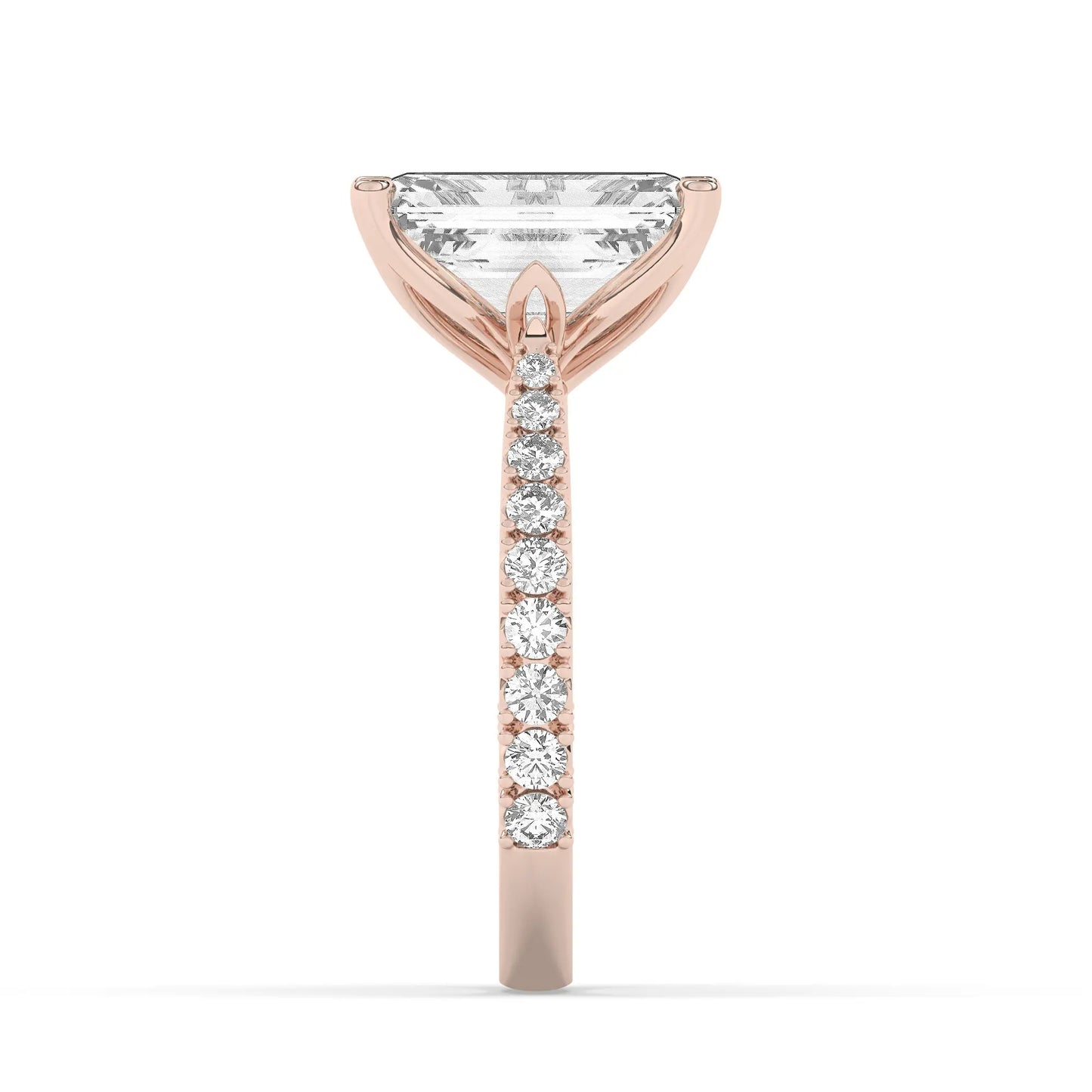 FR2976 Radiant cut 0.50ct D VVS2 Rose Gold