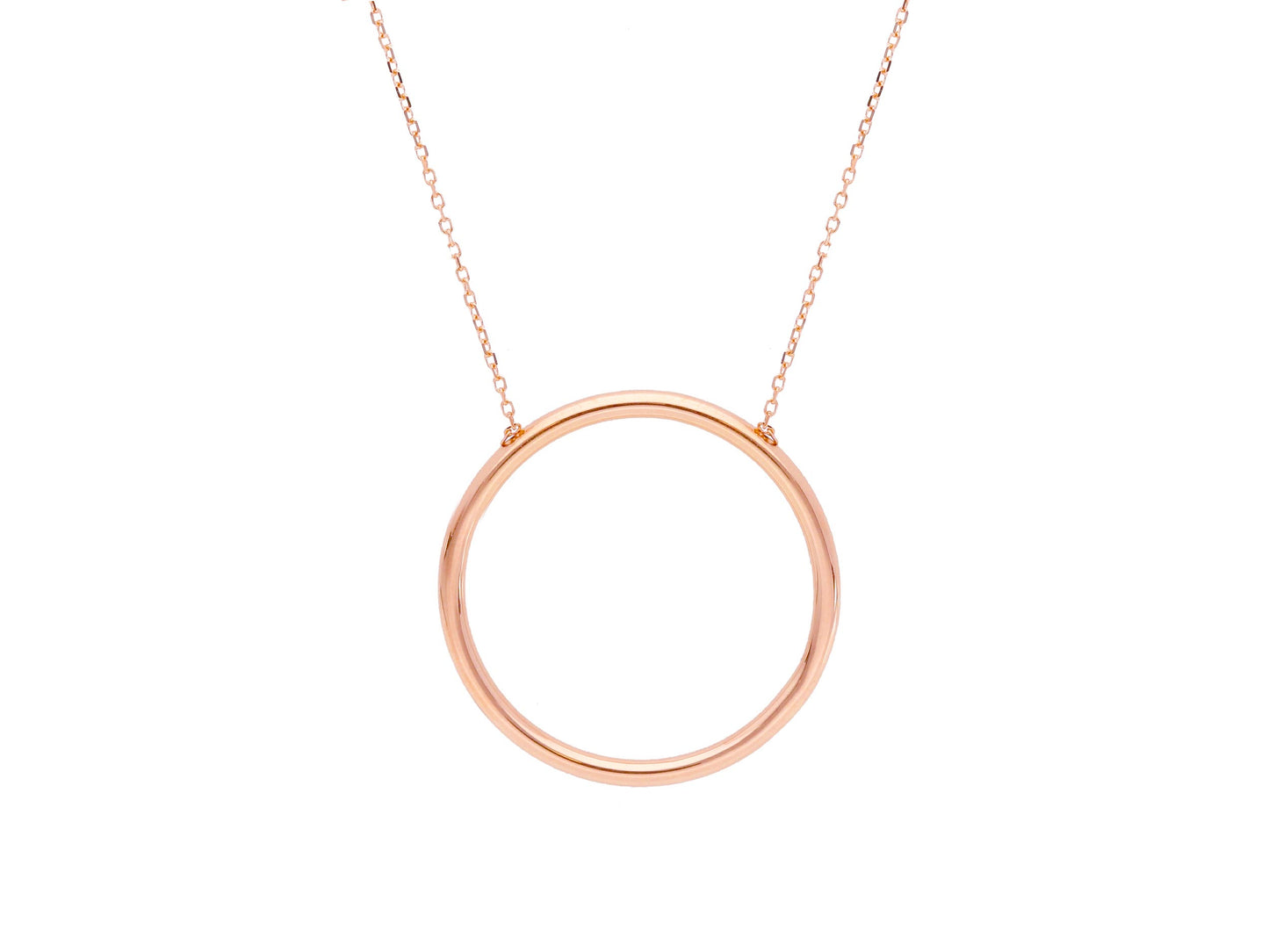 NECKLACE - CENTRAL ELEMENT Pink Gold 45 cm