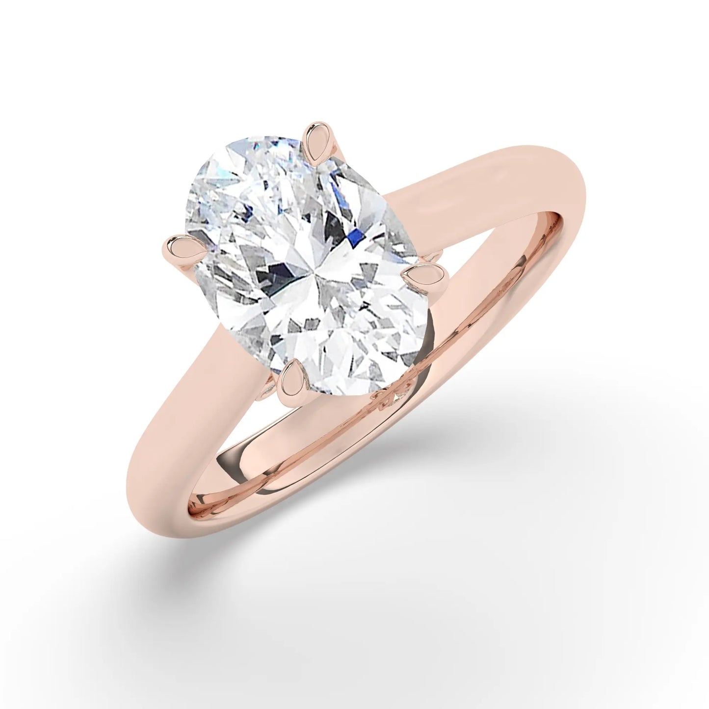 FR2962 Oval Cut 0.50ct D VVS2 Rose Gold