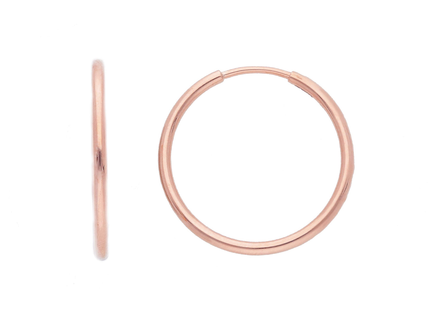 EARRINGS - HOOP Pink Gold diameter 17 mm