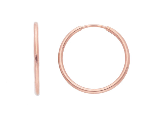 EARRINGS - HOOP Pink Gold diameter 17 mm