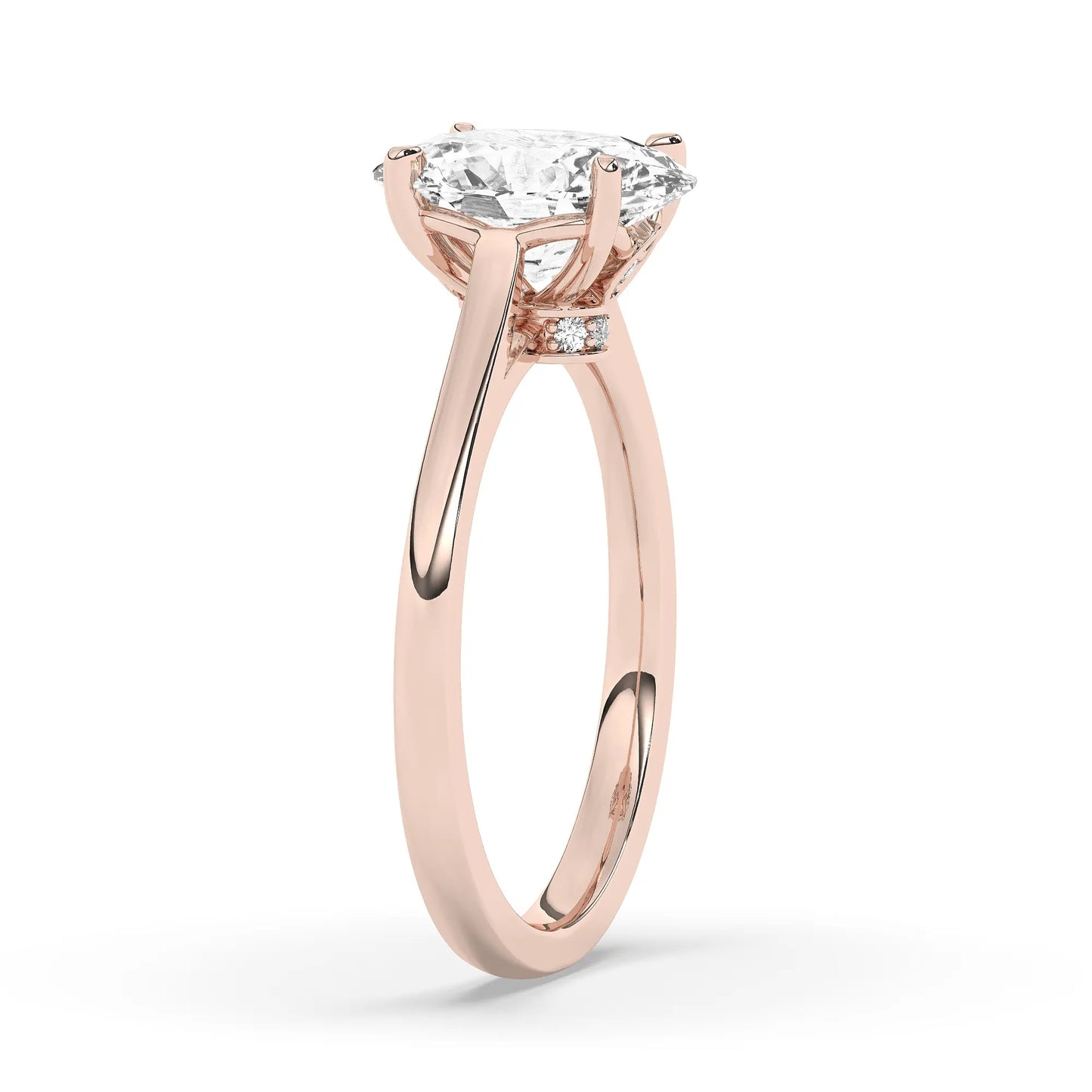 FR2963 Oval cut 0.50ct D VVS2 Rose Gold