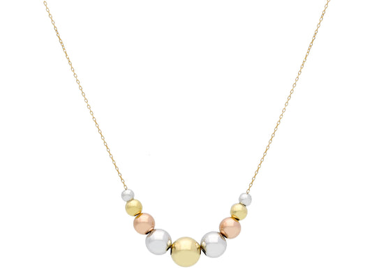 NECKLACE - BEADS/BALLS Three colours gold