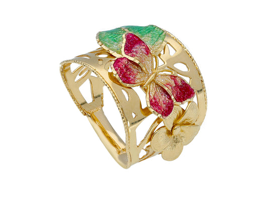 RING - FANCY Butterfly Gold/Enamel