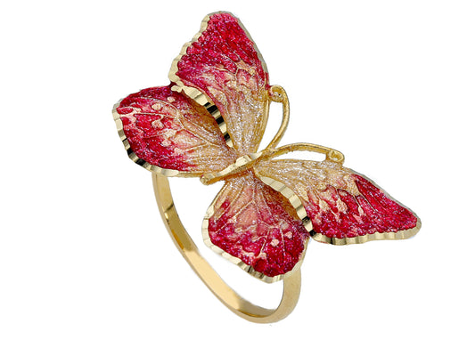 RING - FANCY butterfly Gold/Enamel