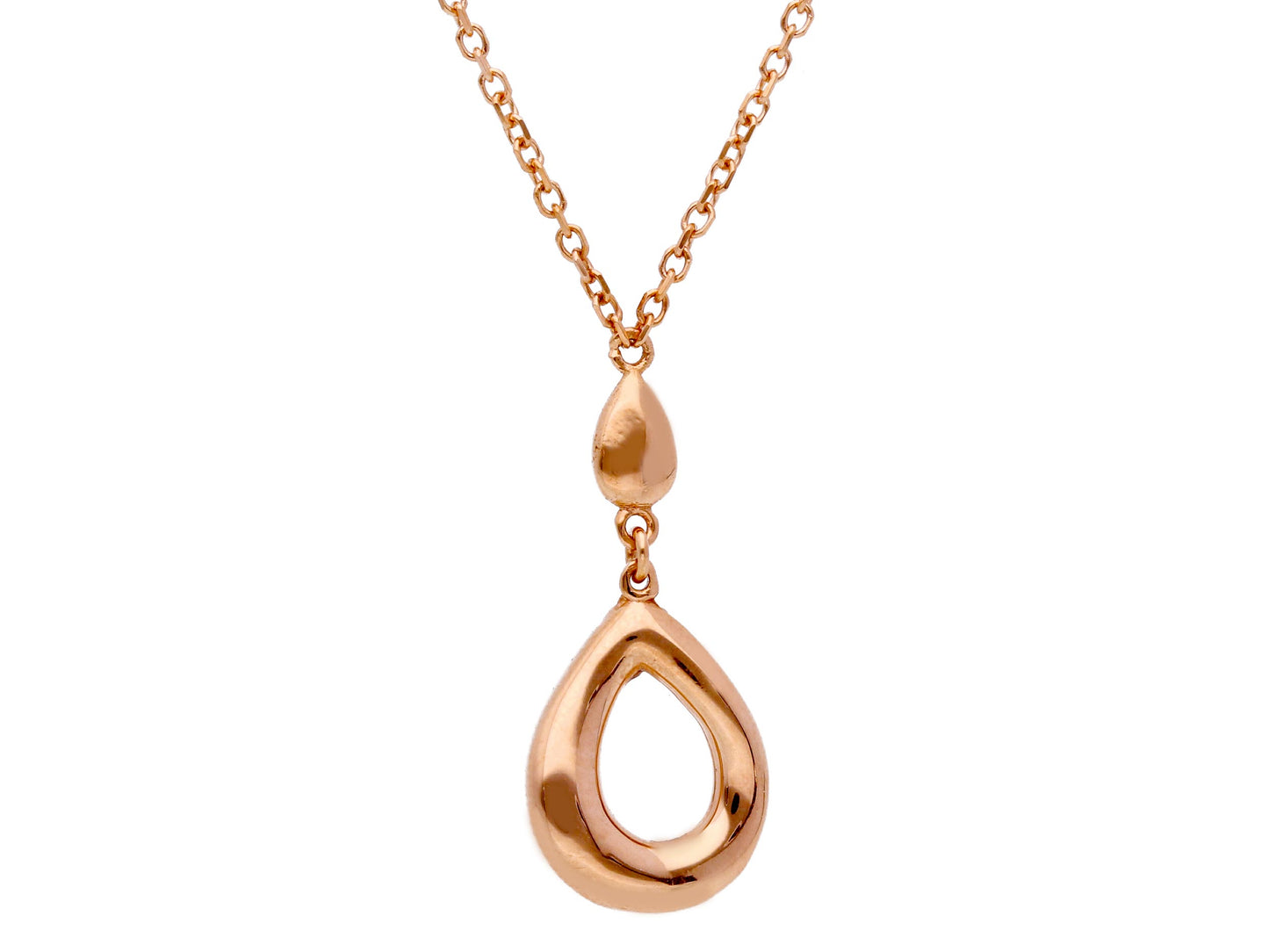 NECKLACE - CENTRAL ELEMENT Pink Gold 45 cm