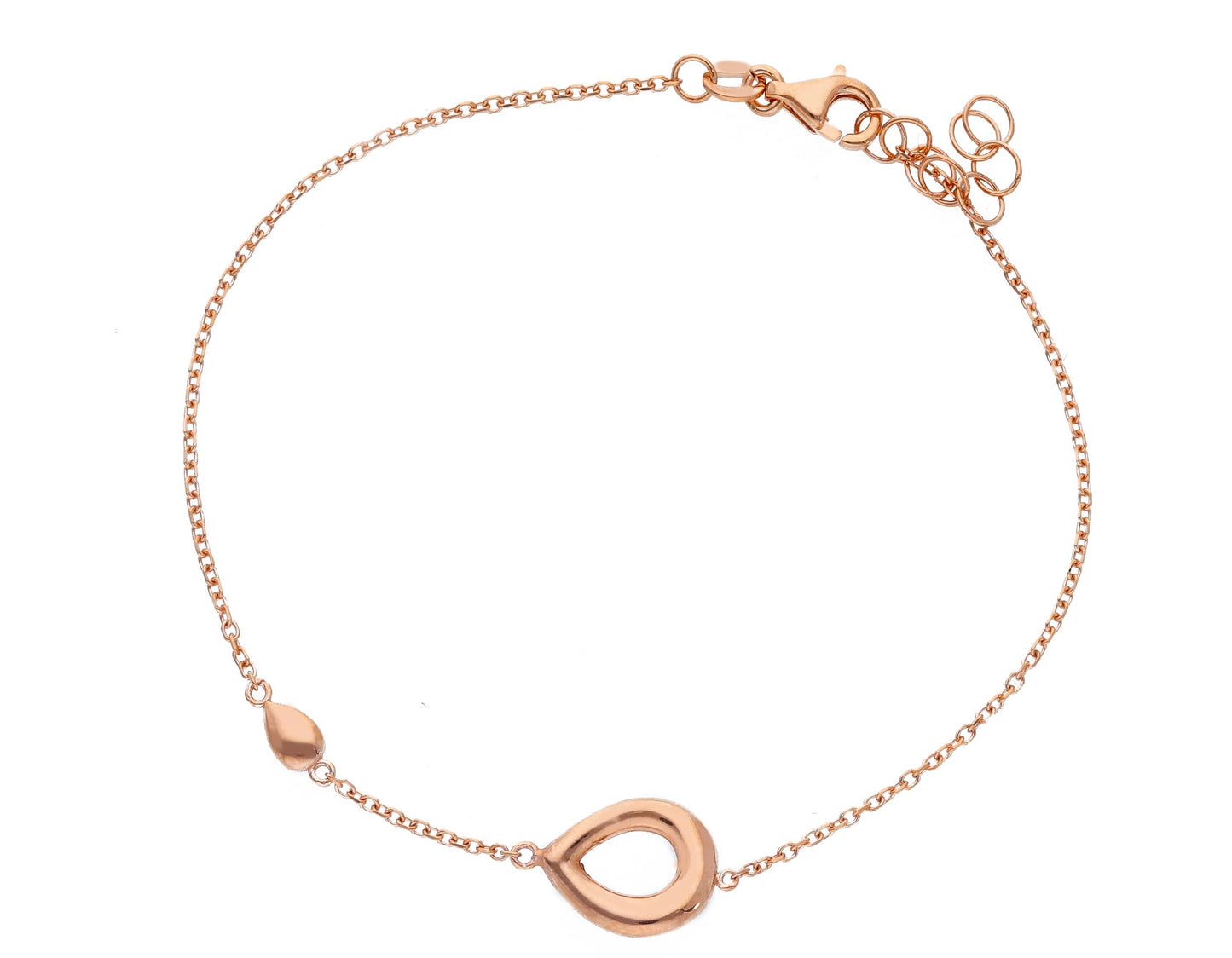 BRACELET - CENTRAL ELEMENT Pink Gold 17 cm