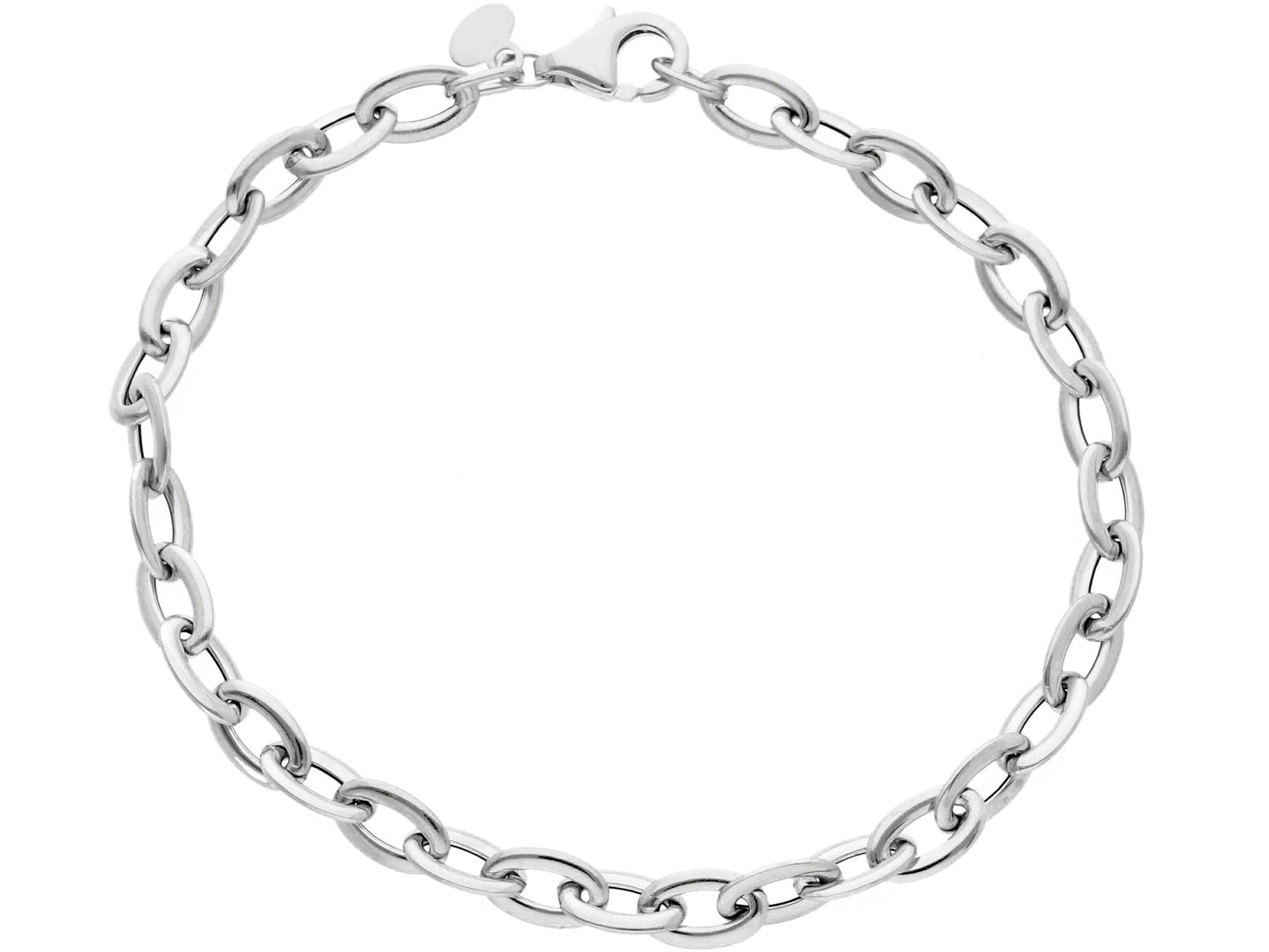 BRACELET - MAILLONS Or blanc 19,5 CM