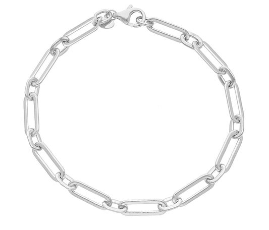 BRACELET - MAILLONS Or blanc 19 cm