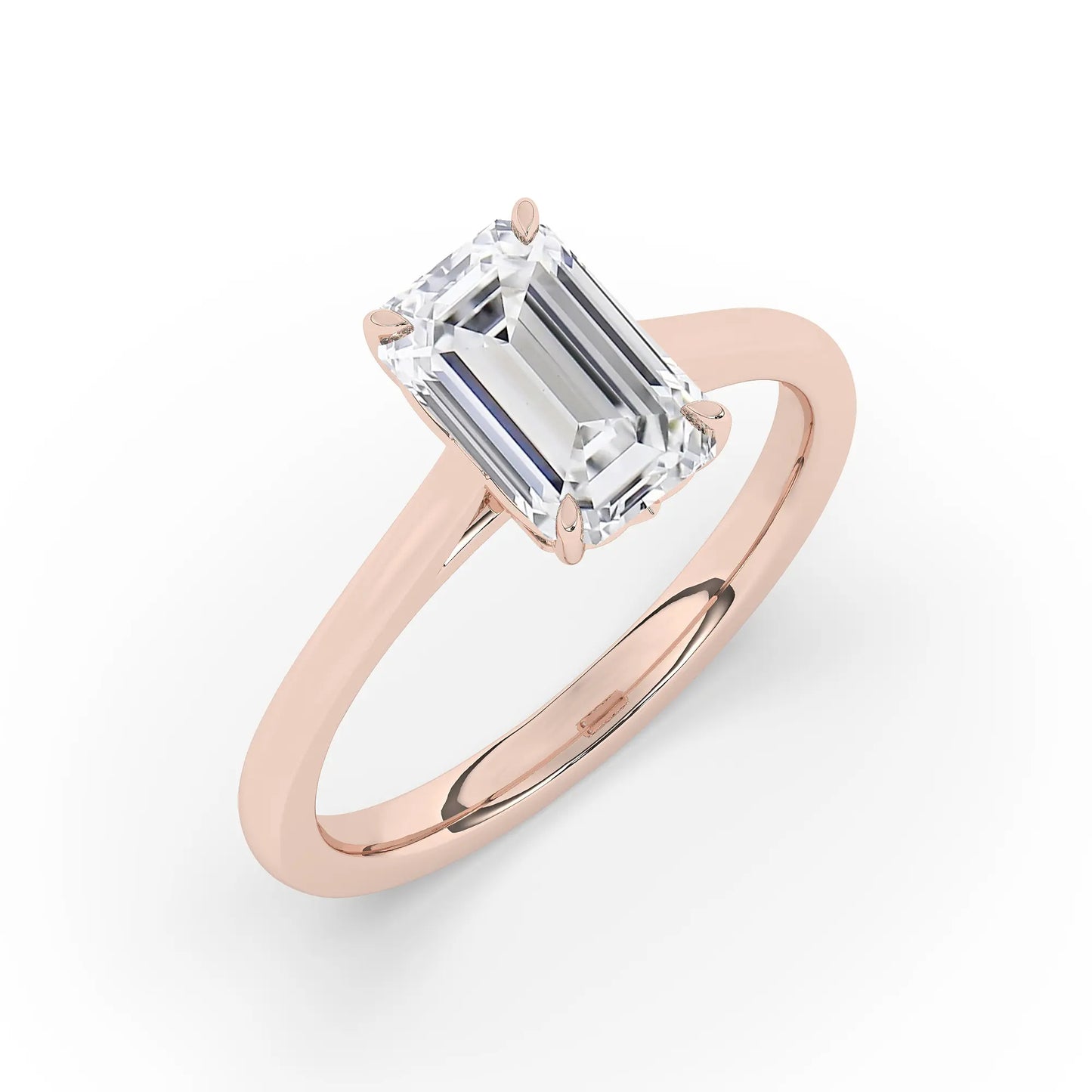 FR2963 Emerald Cut 0.50ct D VVS2 Rose Gold