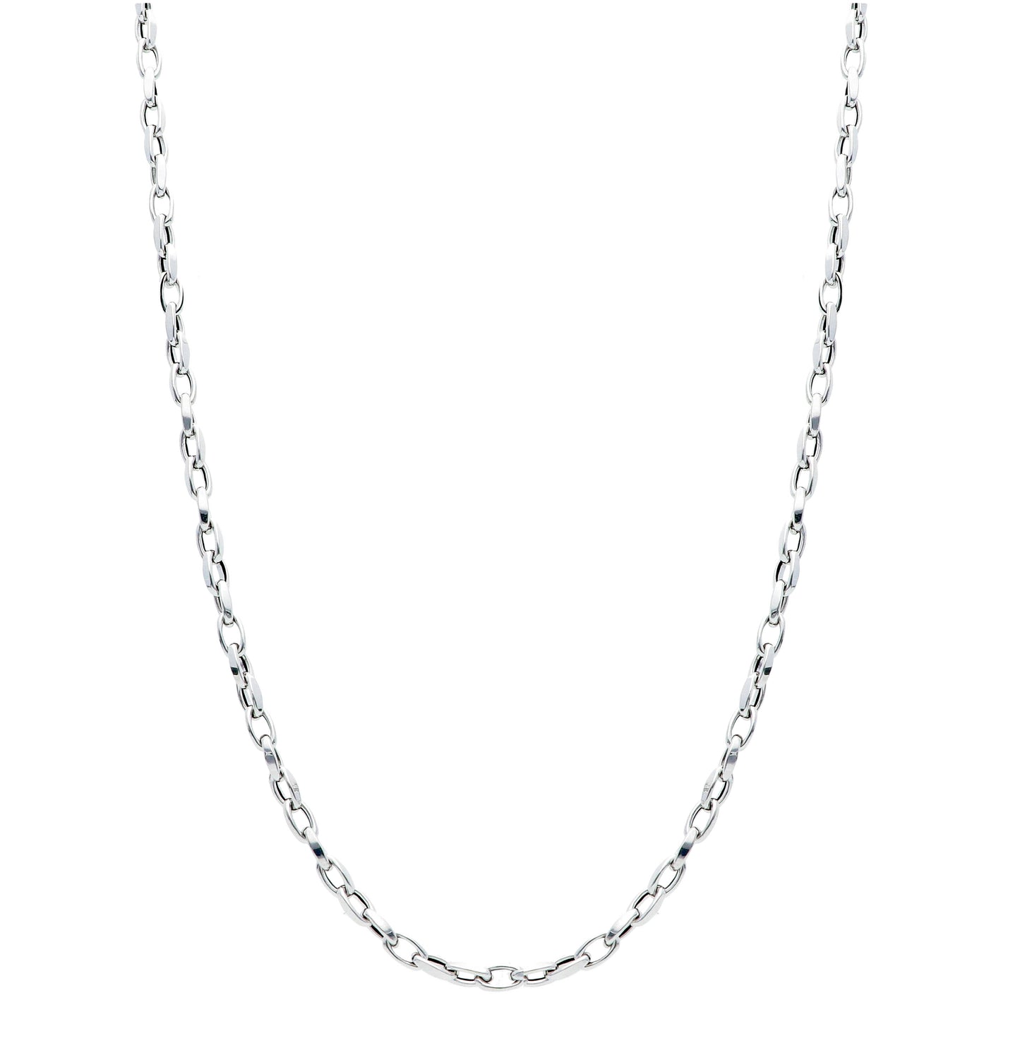 COLLIER - MAILLONS Or blanc 45 cm