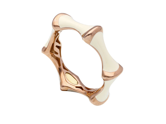 RING - NARROW BAND Gold/Enamel White