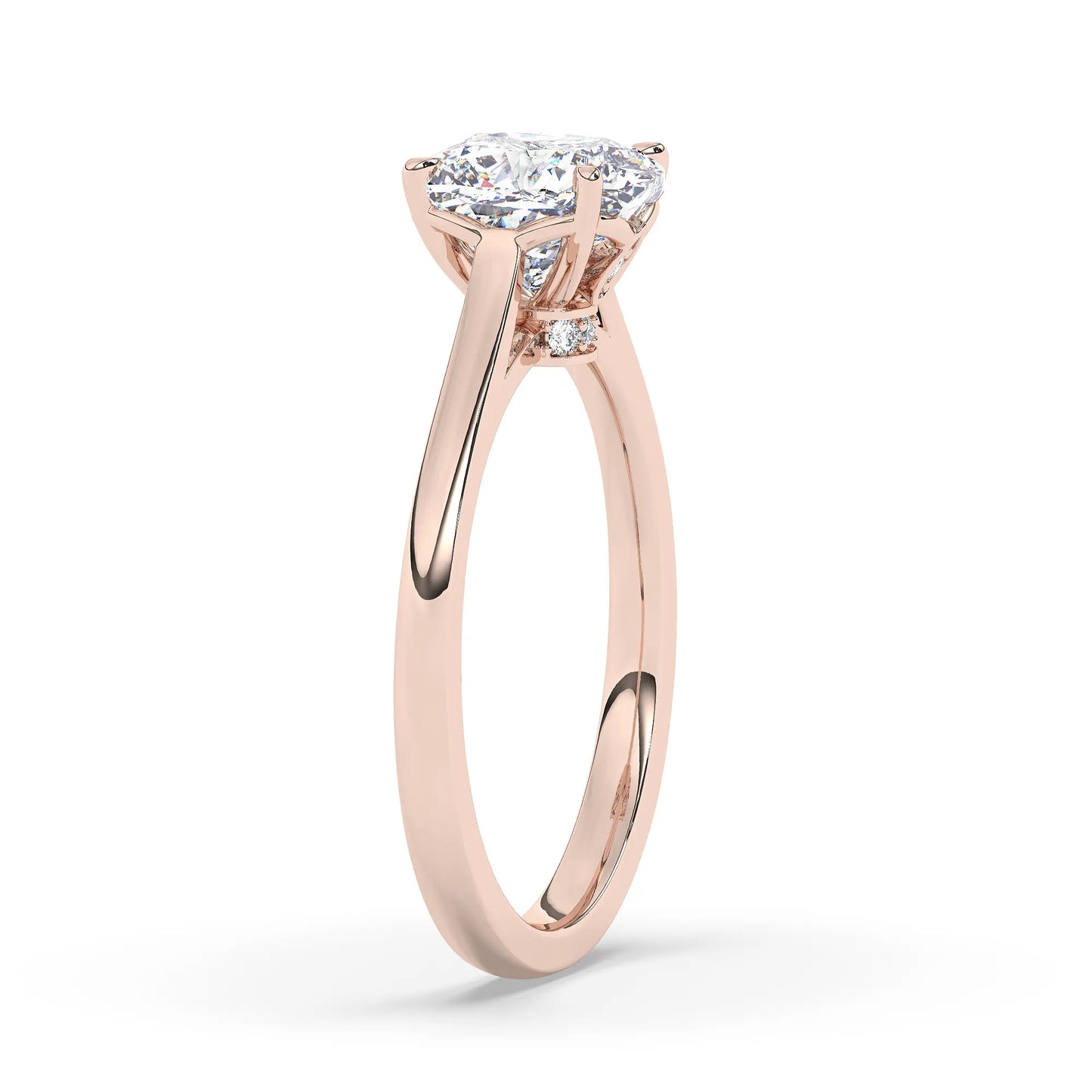 FR2963 Cushion Cut 0.50ct D VVS2 Rose Gold