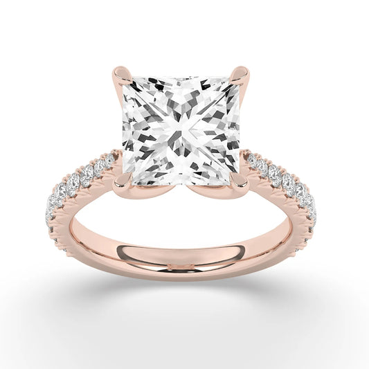 FR2976 Princess cut 0.50ct D VVS2 Rose Gold