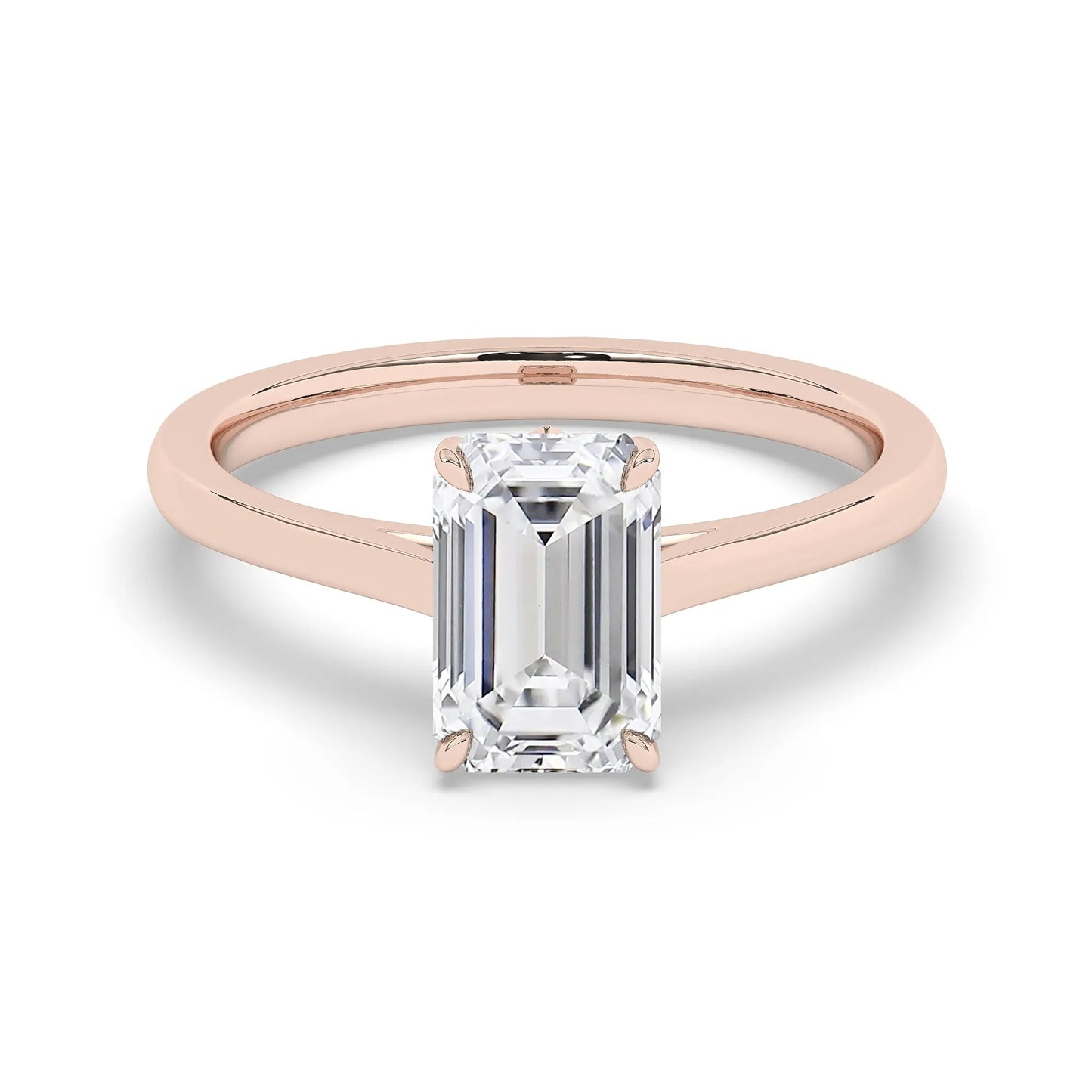 FR2963 Emerald Cut 0.50ct D VVS2 Rose Gold