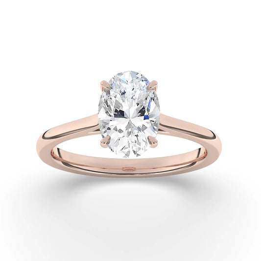 FR2963 Oval cut 0.50ct D VVS2 Rose Gold