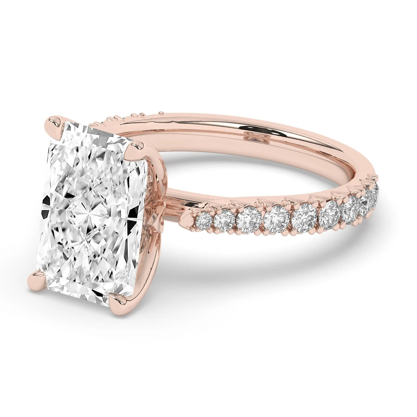 FR2976 Radiant cut 0.50ct D VVS2 Rose Gold