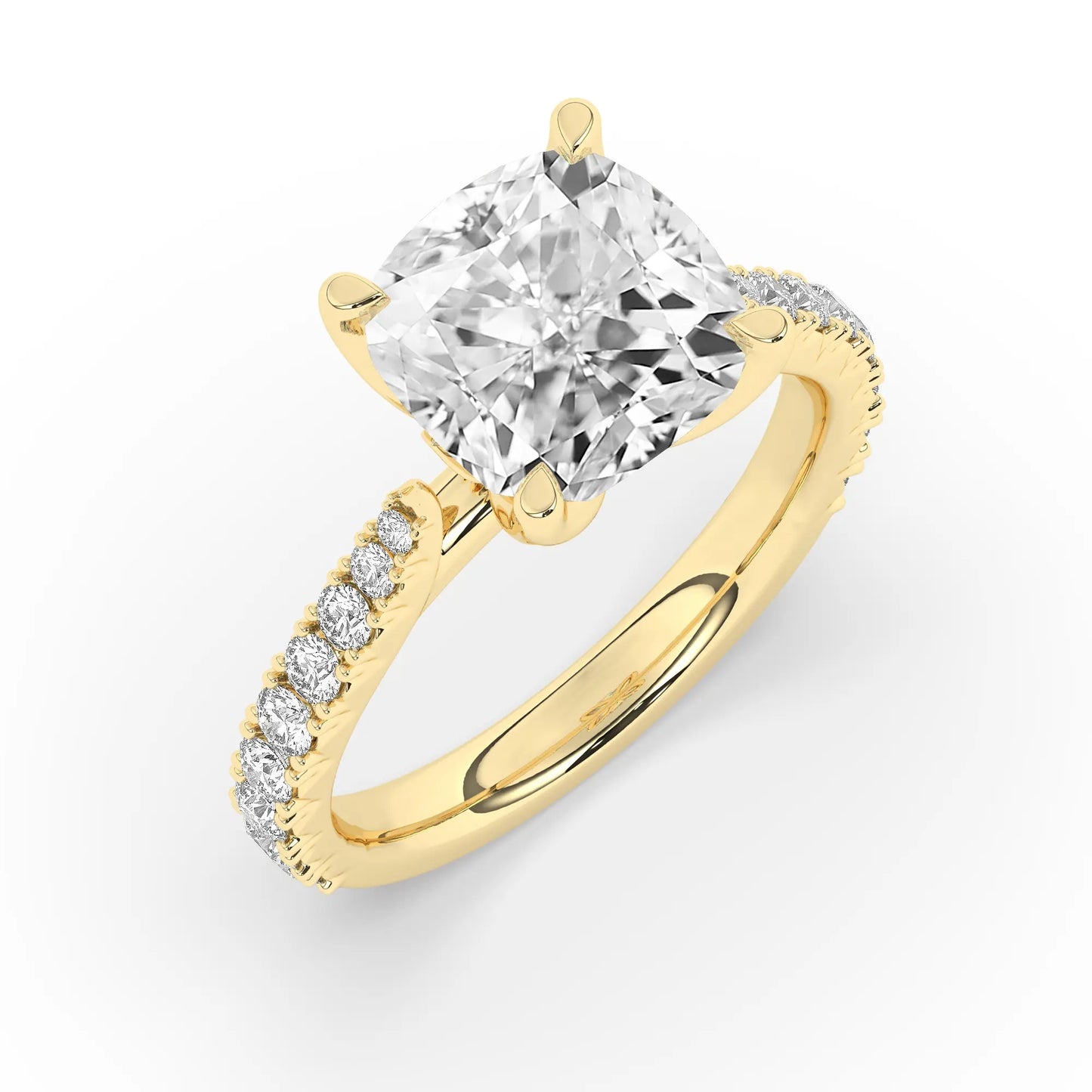 FR2976 Cushion brilliant 0.50ct D VVS2 Yellow Gold