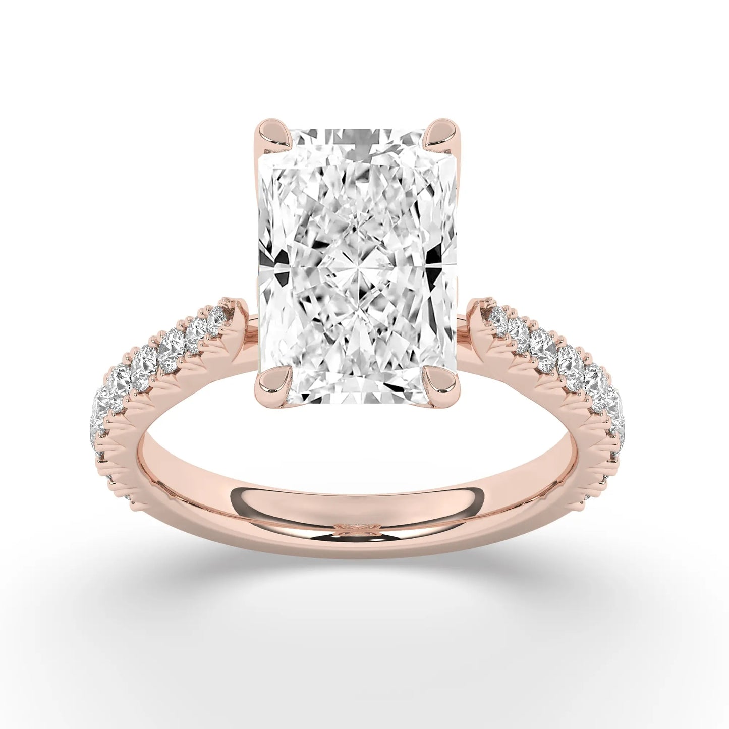 FR2976 Radiant cut 0.50ct D VVS2 Rose Gold