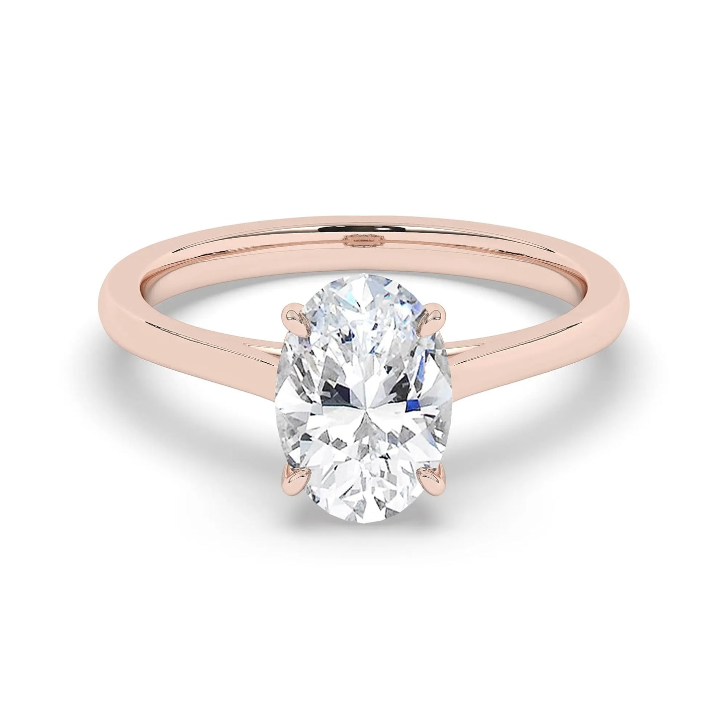 FR2963 Oval cut 0.50ct D VVS2 Rose Gold