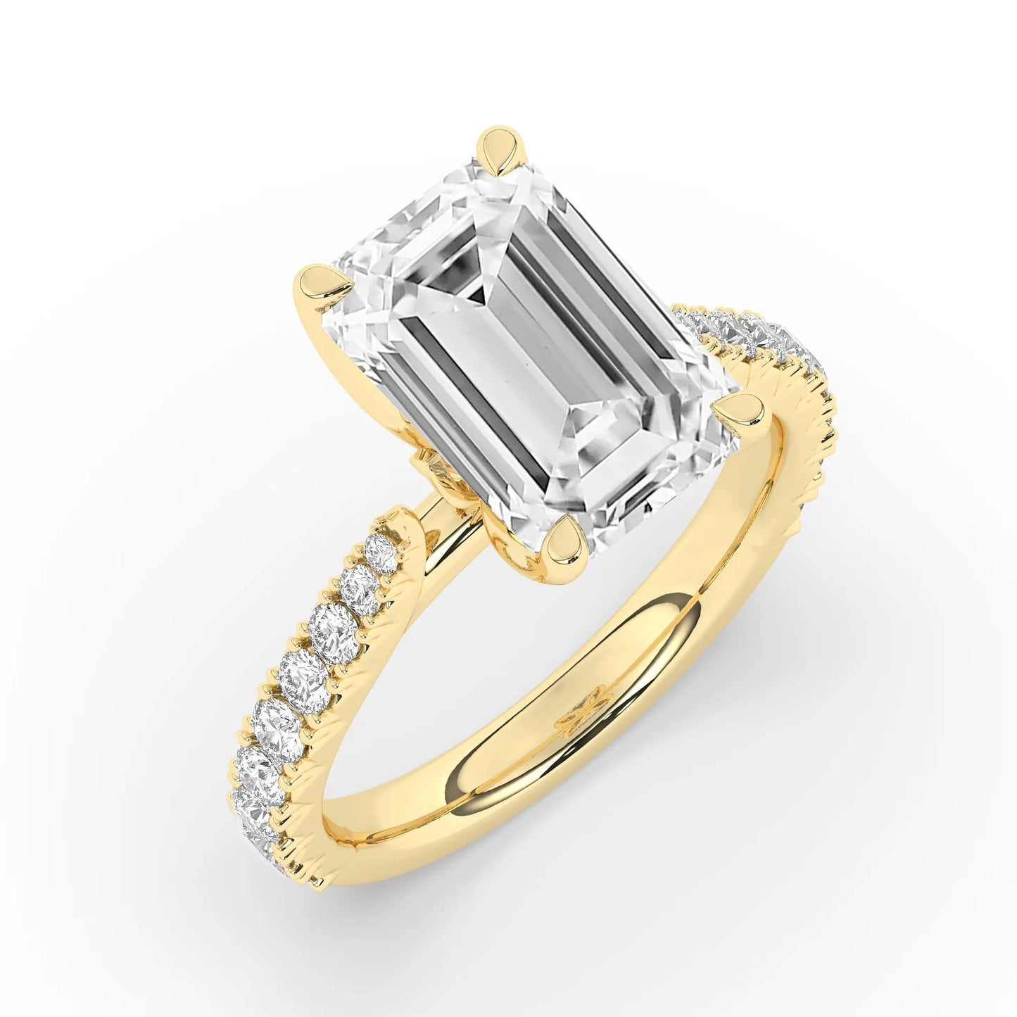 FR2976 Emerald cut 0.50ct D VVS2 Yellow Gold