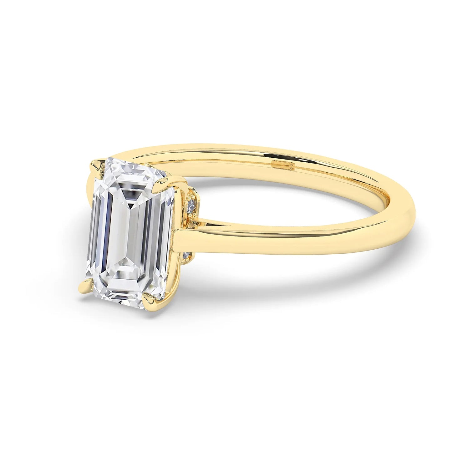 FR2963 Emerald Cut 0.50ct D VVS2 Yellow Gold