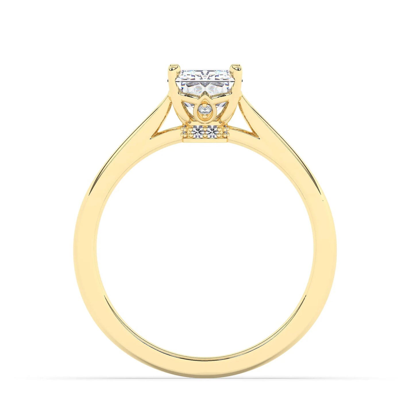 FR2963 Radiant Cut 0.50ct D VVS2 Yellow Gold