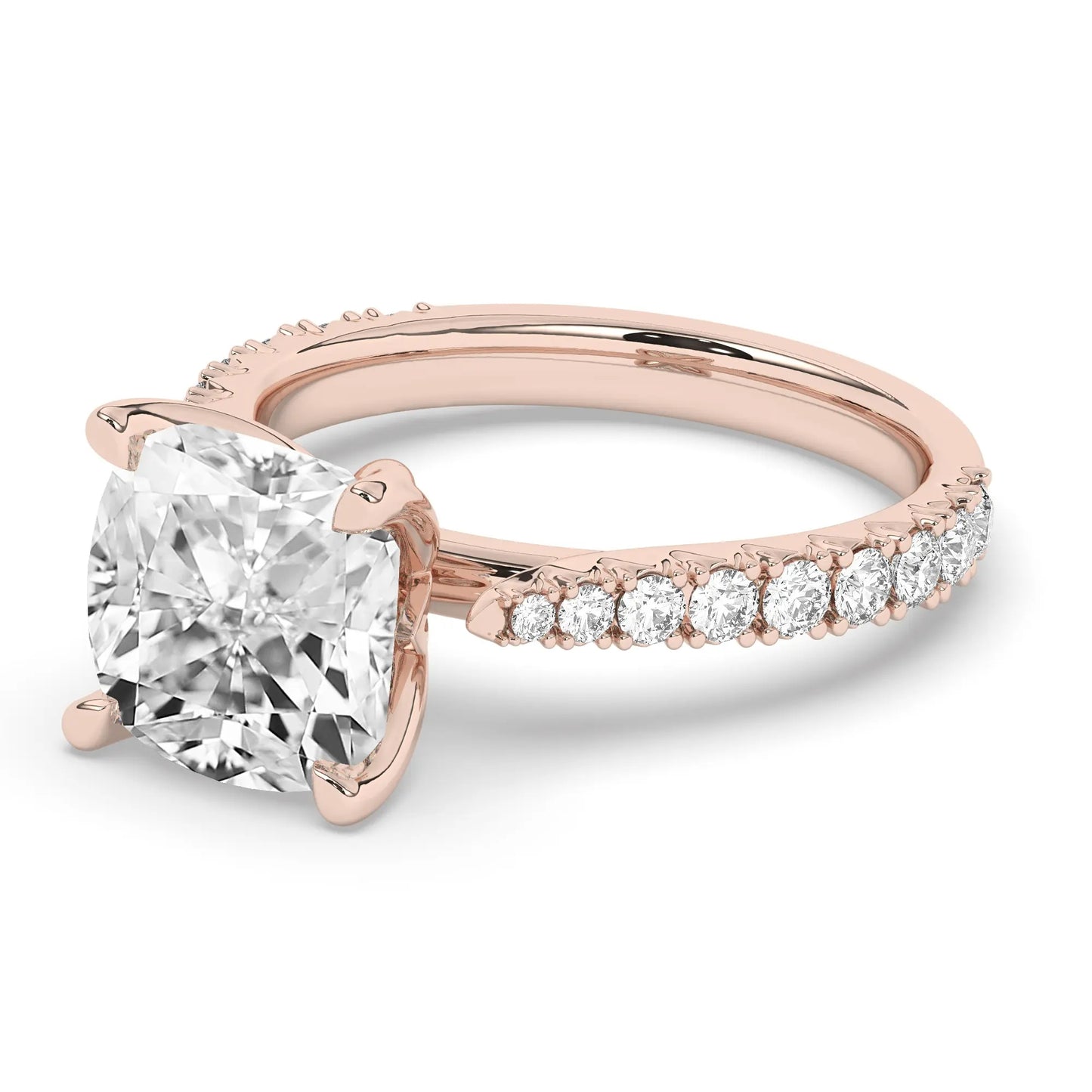 FR2976 Cushion brilliant 0.50ct D VVS2 Rose Gold