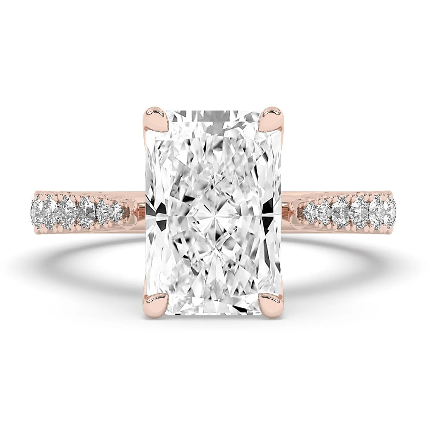 FR2976 Radiant cut 0.50ct D VVS2 Rose Gold