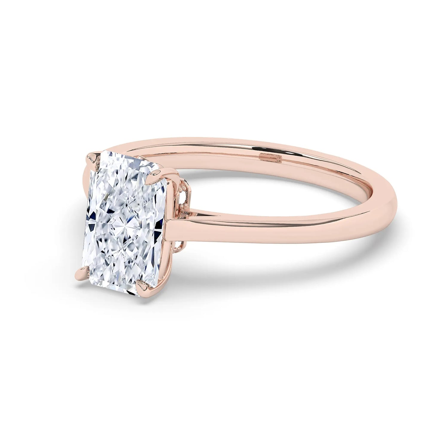 FR2963 Radiant Cut 0.50ct D VVS2 Rose Gold