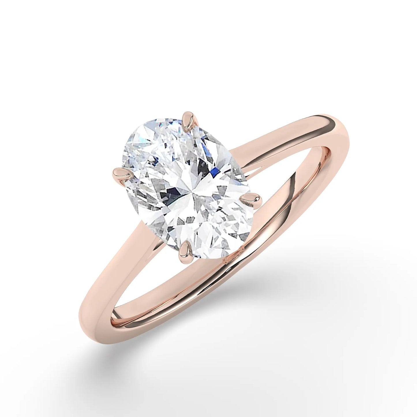 FR2963 Oval cut 0.50ct D VVS2 Rose Gold