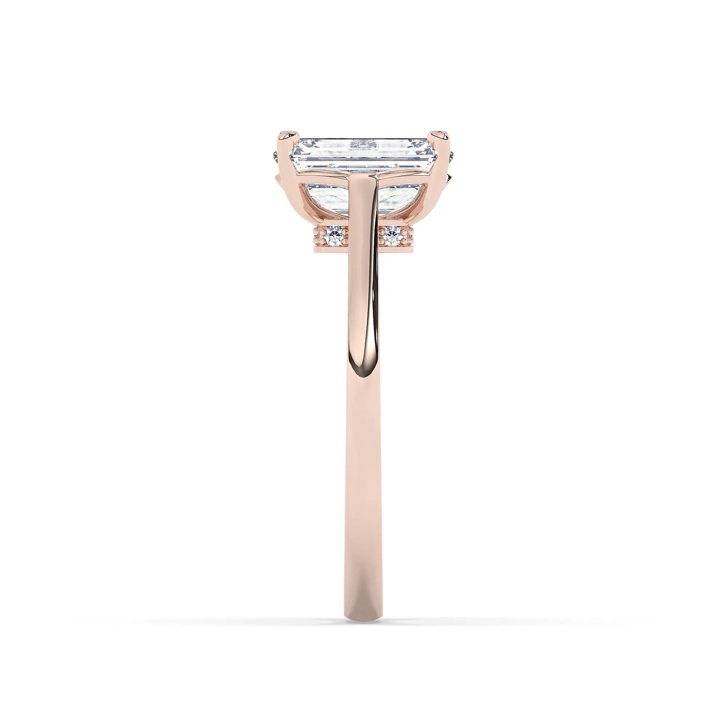 FR2963 Radiant Cut 0.50ct D VVS2 Rose Gold