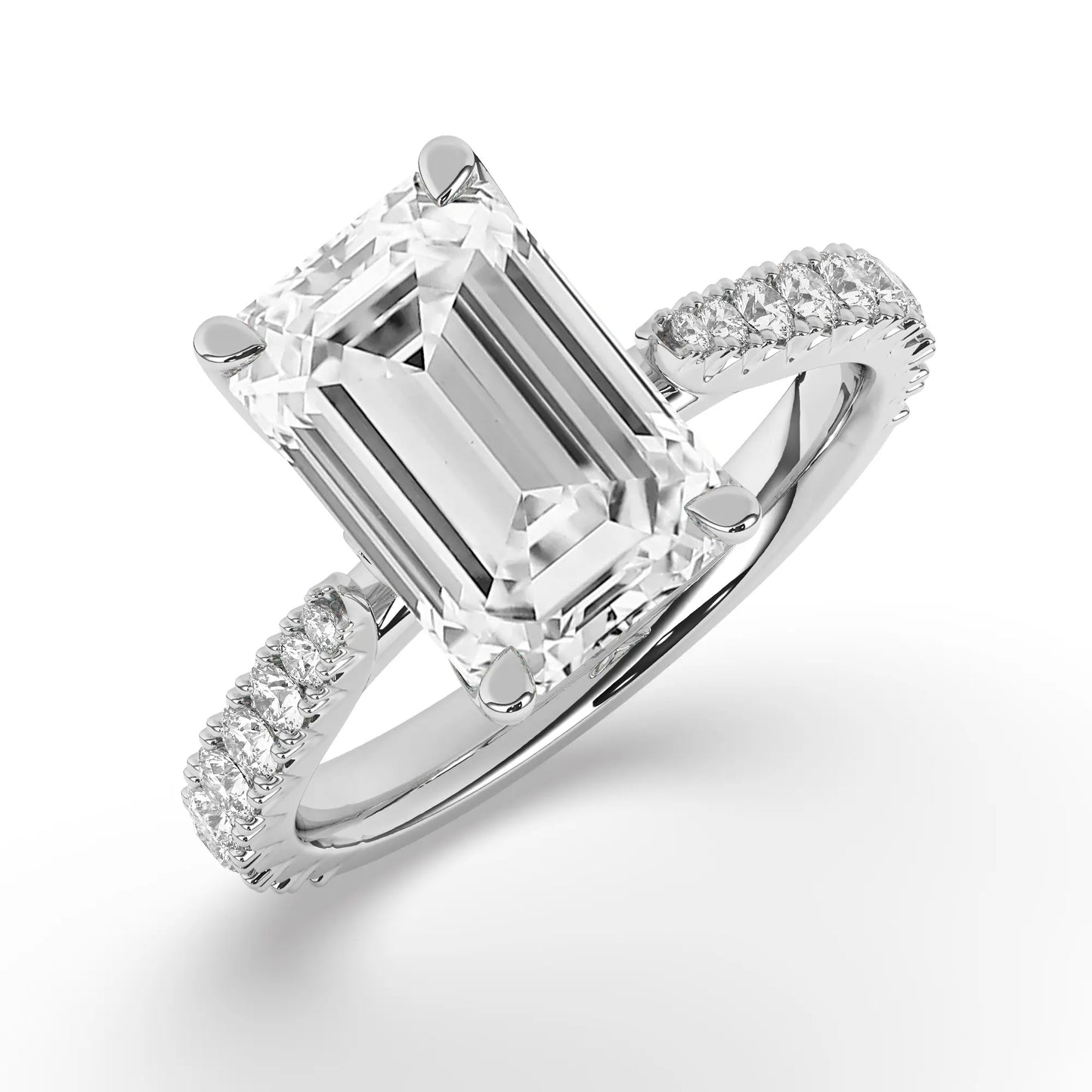 FR2976 Emerald cut 0.50ct D VVS2 White Gold