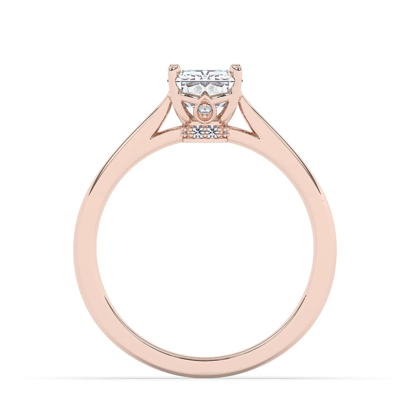 FR2963 Emerald Cut 0.50ct D VVS2 Rose Gold