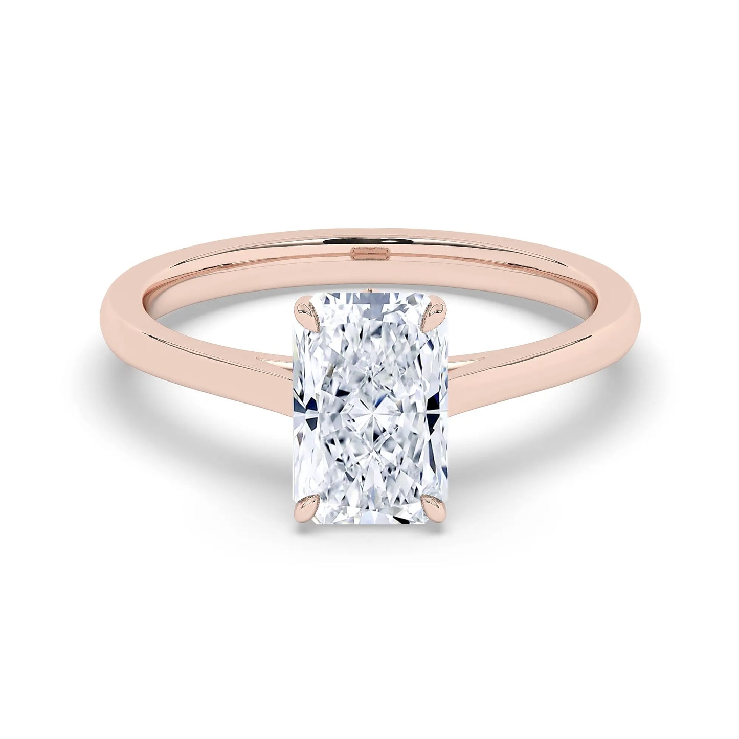 FR2963 Radiant Cut 0.50ct D VVS2 Rose Gold