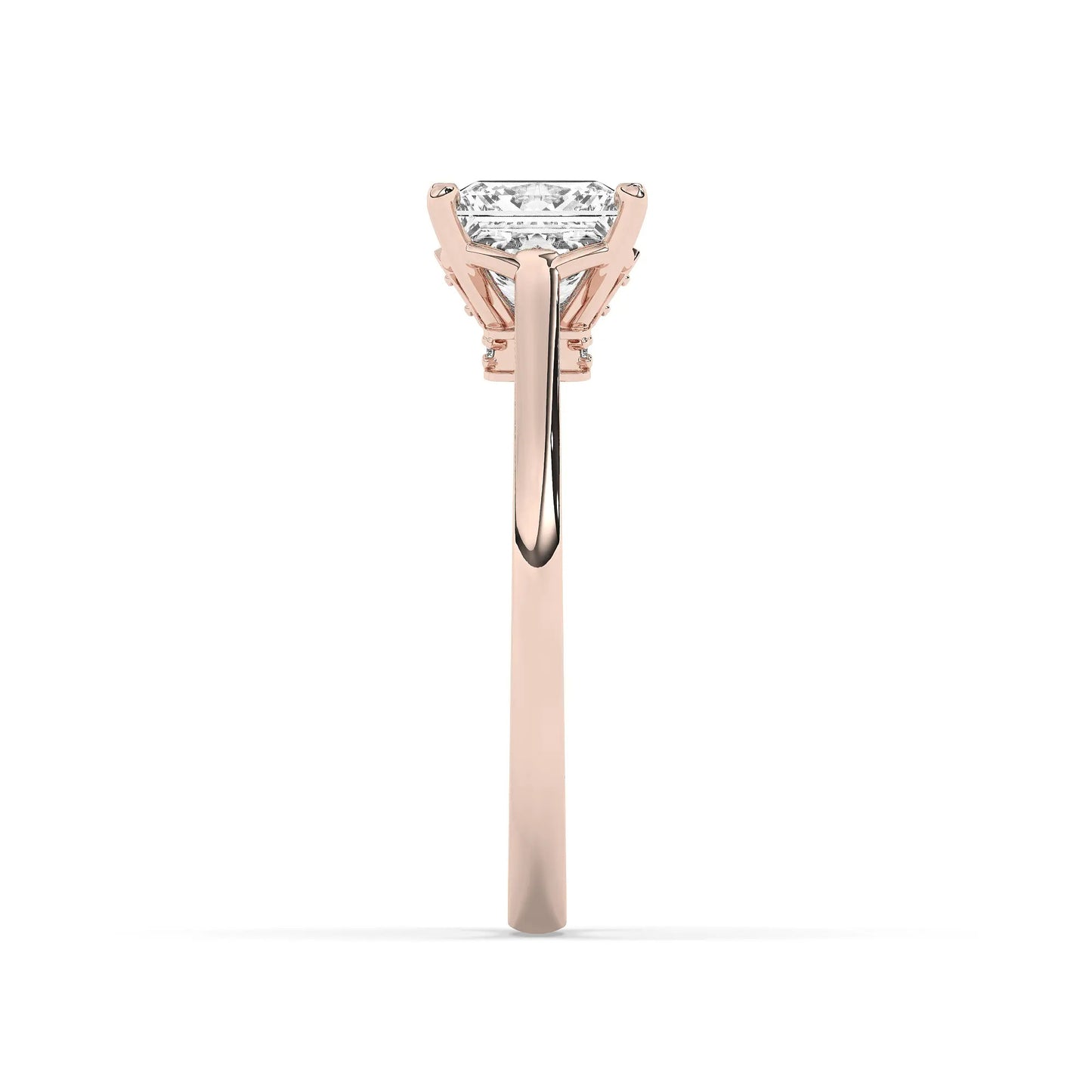 FR2963 Princess Cut 0.50ct D VVS2 Rose Gold