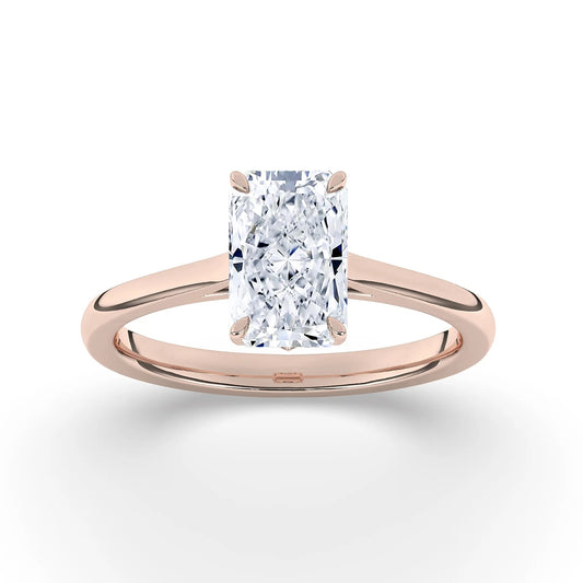 FR2963 Radiant Cut 0.50ct D VVS2 Rose Gold