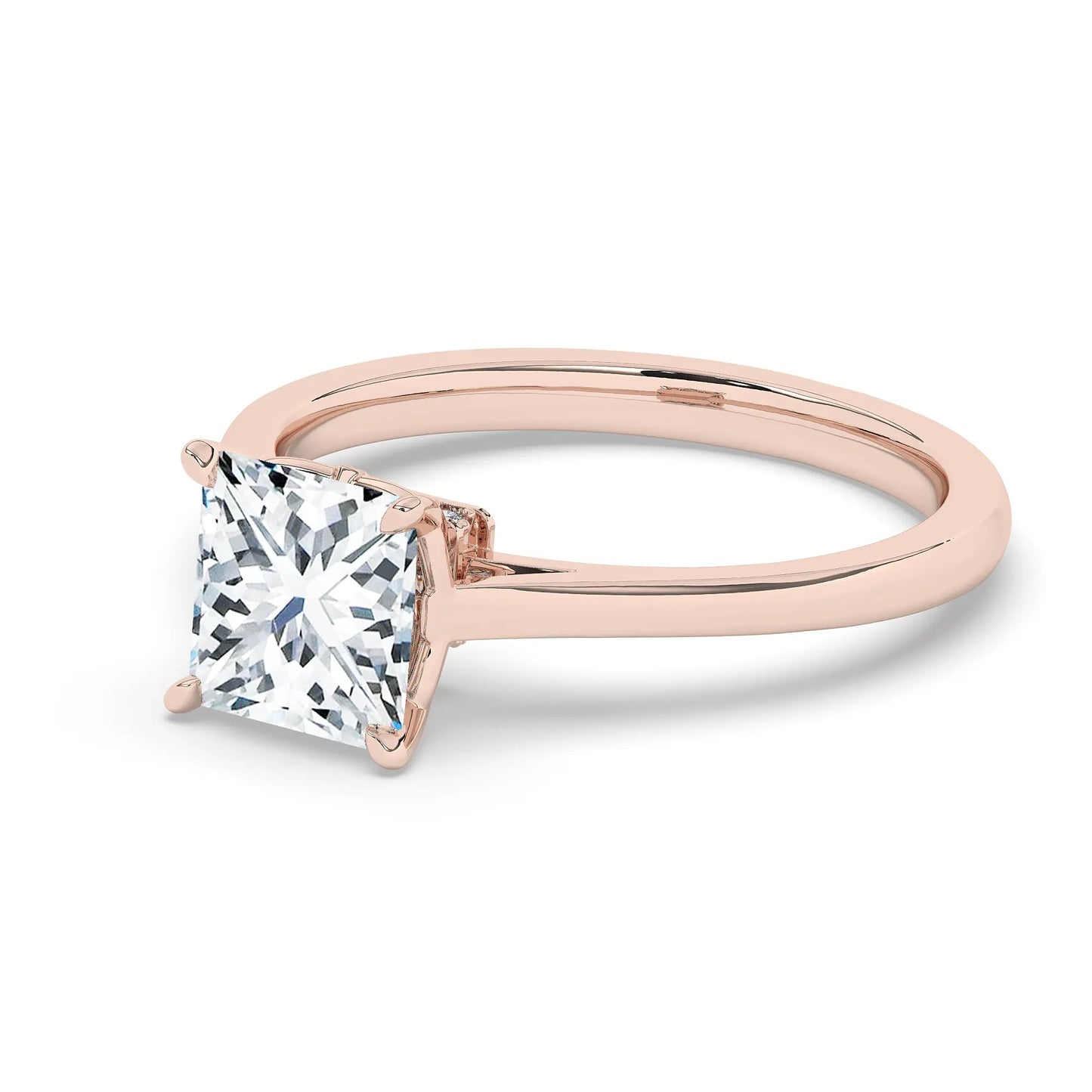 FR2963 Princess Cut 0.50ct D VVS2 Rose Gold